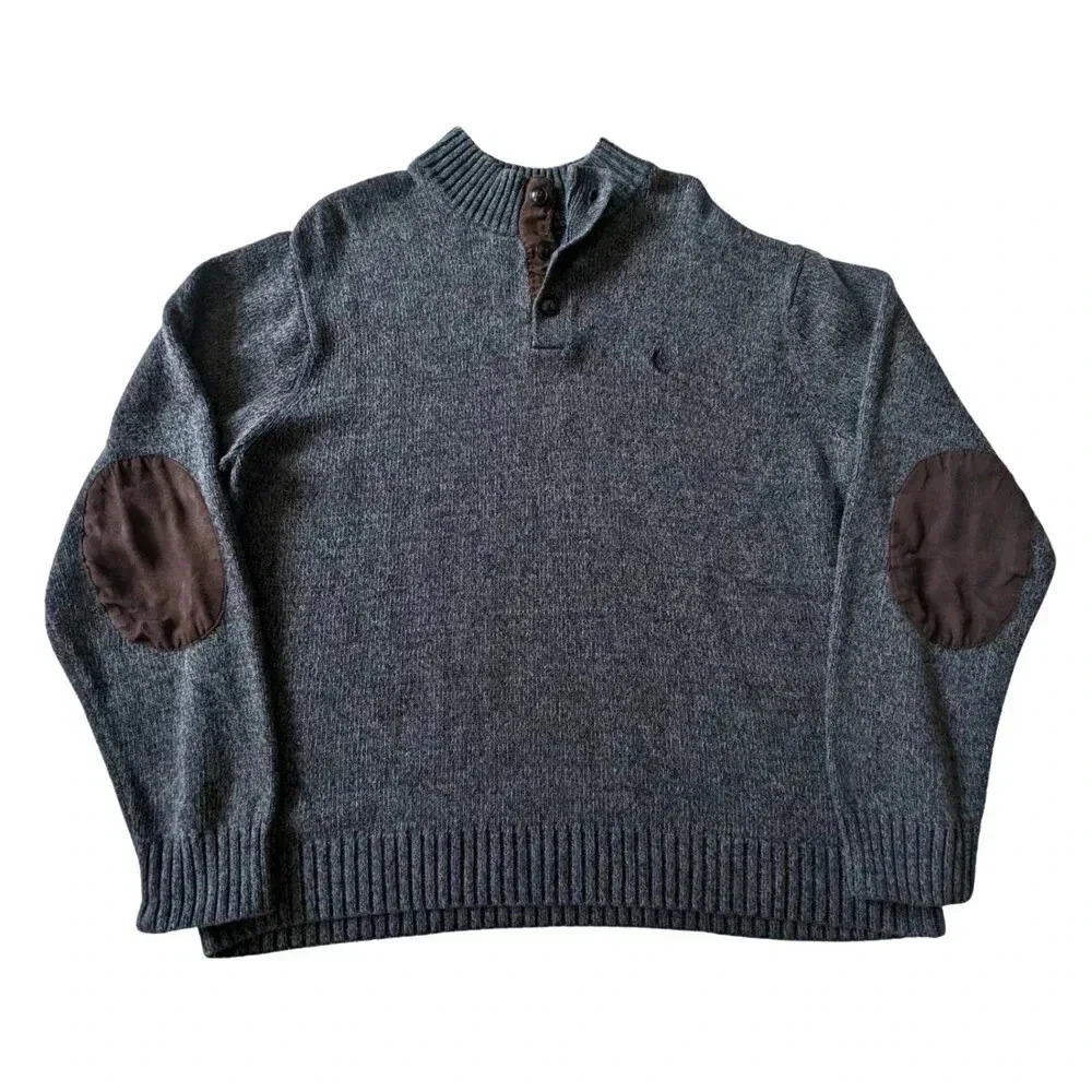 CHAPS Elbow Patch Pullover Knit Sweater Size XL - image 1